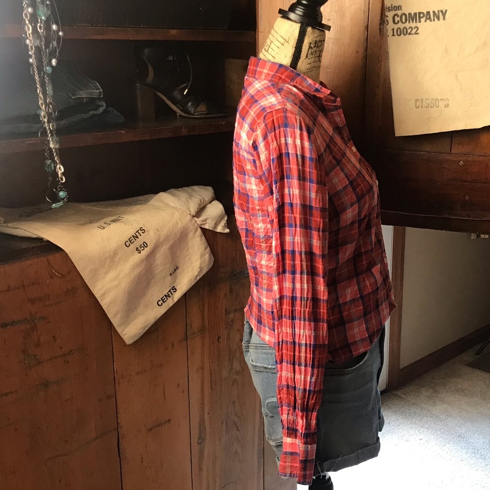 J. Crew plaid multicolored button down shirt - Picture 3 of 6